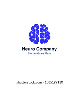 Vector Logo Brain Head Neurons Nodes Network Connected Lines Health Company