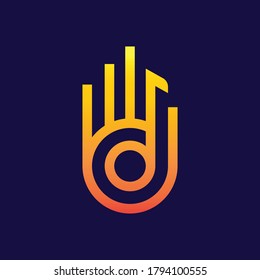 vector logo brand hand house music