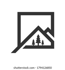 vector logo brand home in square