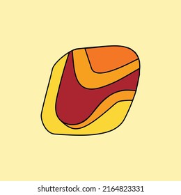Logo vector, marca o símbolo de la ilustración ámbar. Colores amarillo y naranja. Imagen abstracta sobre fondo amarillo claro.