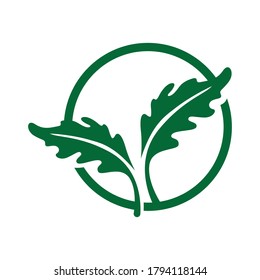 vector logo brand two oak leaf