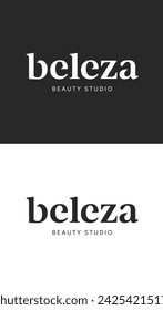 Estudio de belleza, salón de belleza, bar de belleza, Beleza, insignia para estilista de cabello, maquillador, minimalista 