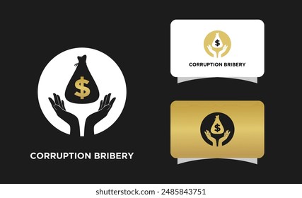 Vector logo of bribery or bribe money for corruption