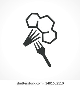 vector logo with broccoli. Modern Icon for company brand. Vector Illustration.