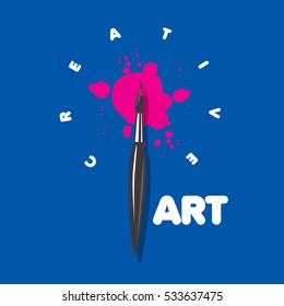 vector logo brush and blots of paint
