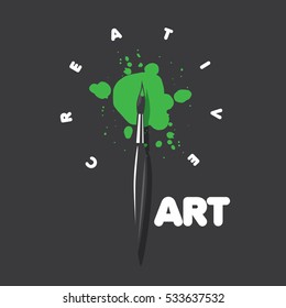 vector logo brush and blots of paint