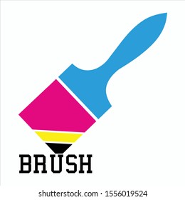 vector logo brush with CMYK colors