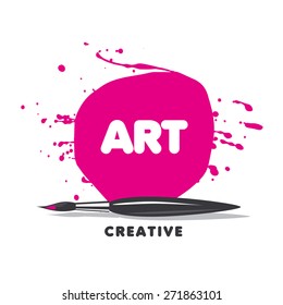 vector logo brush, paint and spray