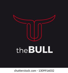 Vector logo bull. Concept of strength and virility
