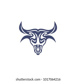 vector logo of the bull head