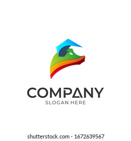 Vector logo of bull head. Modern colorful style. Logo template ready for use.