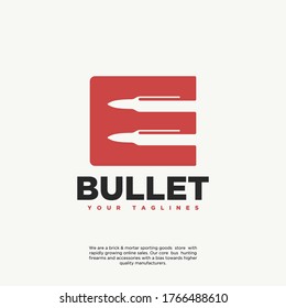 Vector logo of a bullet emblem with a negative space style
