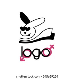 Vector logo bunny love.