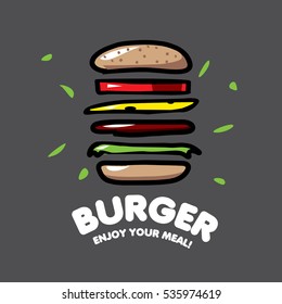 vector logo burger