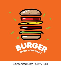 vector logo burger