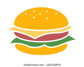 Vector logo burger cheese on a white background.