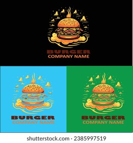 Vector logo burger design illustration