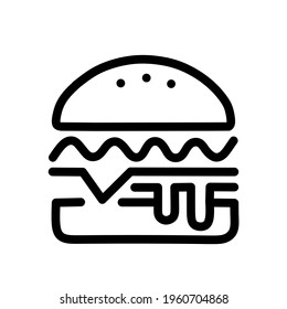 vector logo for burger, fresh dish. on a white background. suitable as a fast food logo.