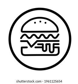 vector logo for burger, fresh dish. on a white background. suitable as a fast food logo.