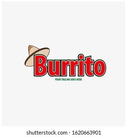 vector logo with burrito design elements. Can be used for fast food companies