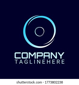 Vector logo for business and photography club with camera lens illustration that forms the eye and the initials "O".