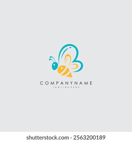 vector logo butterfly bee. logo design