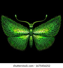 The Vector logo butterfly for tattoo or T-shirt design or outwear.  Cute print style butterfly background. This hand drawing is for black fabric or canvas. 