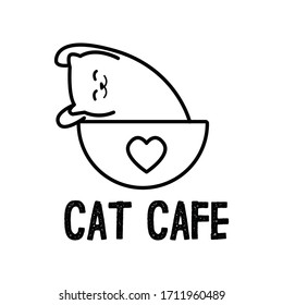 Vector logo of a cafe with Pets, cats