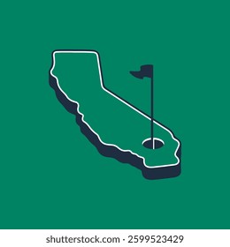 Vector logo of California State Golf Club, USA. Golf course state map