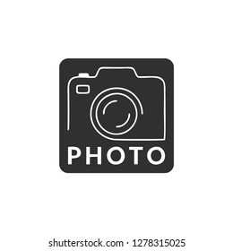 Vector logo camera in dark gray