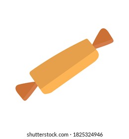 Vector logo of candy shop. Template icon of candies.Delicious long yellow flat candy flapper. Minimalistic style vector illustration. Design element for a mobile game, a collection of items on the