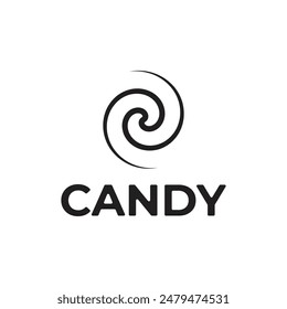 Logo de Vector para Candy Shop, insignia decorativa blanca con ilustración de contorno de varios caramelos y piruletas