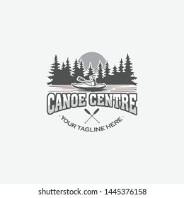 vector logo canoe sport centre on lake