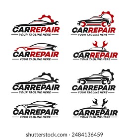 Vector logo of car parts, auto repair logo template