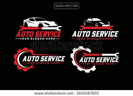 Vector logo of car parts, auto repair template design illustration collection