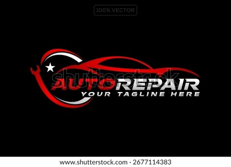 Vector logo of car parts, auto repair template design illustration template