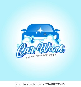 vector logo for car wash services, car wash symbol
