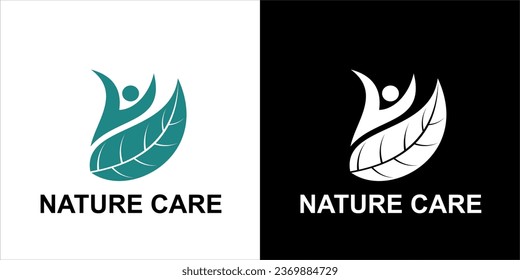 vector logo caring for nature and humans