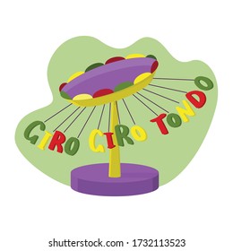 
Vector Logo-Karussell mit Schriftzeichen in italienischer Sprache