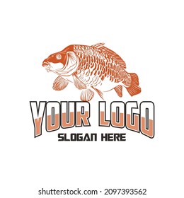 logotipo vectorial carpa pesca saltar del agua