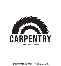 Vector logo of carpentry workshop and woodwork.