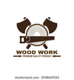 Vector logo of carpentry workshop and woodwork Stock Vector Image.