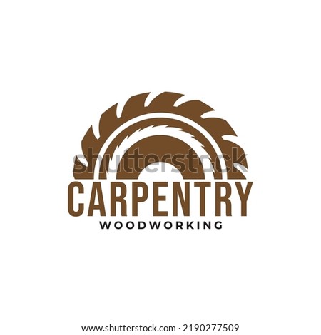 Vector logo of carpentry workshop and woodwork