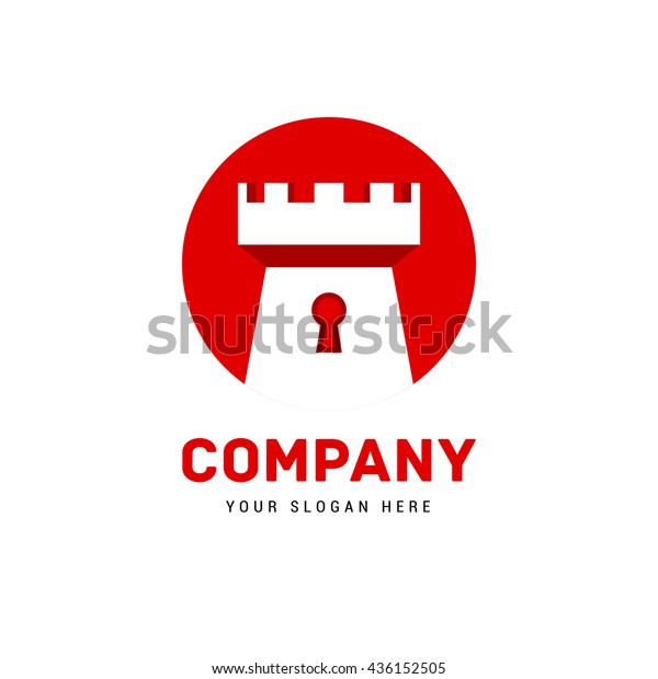 Vector Logo Castle Tower Keyhole Logotype Stock Vector (Royalty Free ...