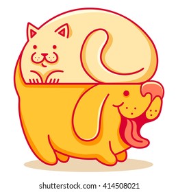 Vector logo with cat and dog