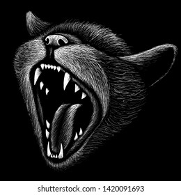 The Vector logo cat for tattoo or T-shirt design or outwear.  Cute print style cat background.