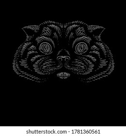 The Vector logo cat for tattoo or T-shirt design or outwear.  Cute print style cat background. 