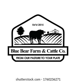 vector logo of a cattle farm for meat