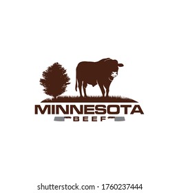 vector logo of a cattle farm for the sale of meat