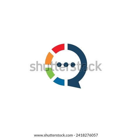 Vector logo chat design template with trend color